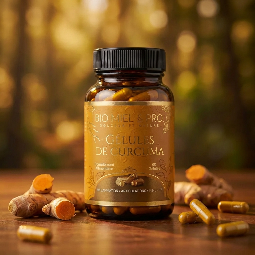 Flacon gélules curcuma 60 gélules pipérine anti-inflammatoire articulations
