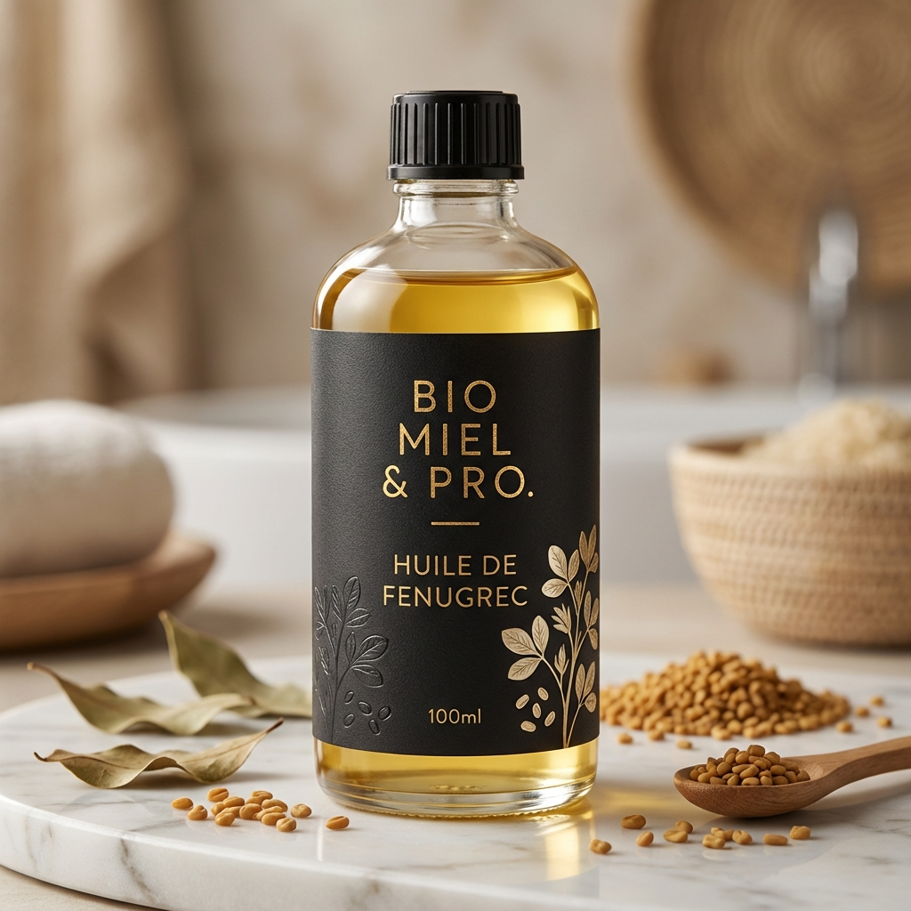 Flacon d'huile de fenugrec 100ml soin capillaire pousse cheveux naturel