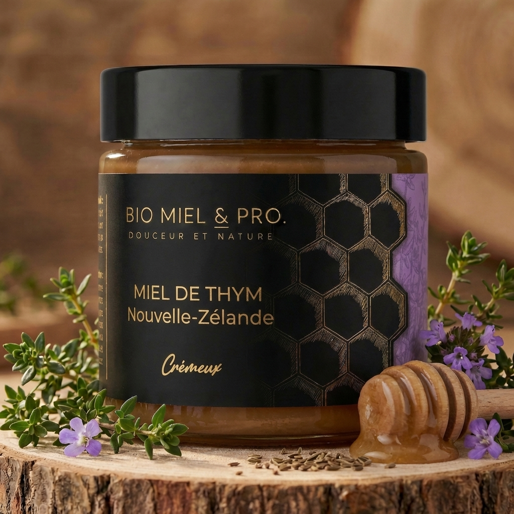 ot miel de thym Nouvelle-Zélande 250g antibactérien naturel immunité BioMiel & Pro