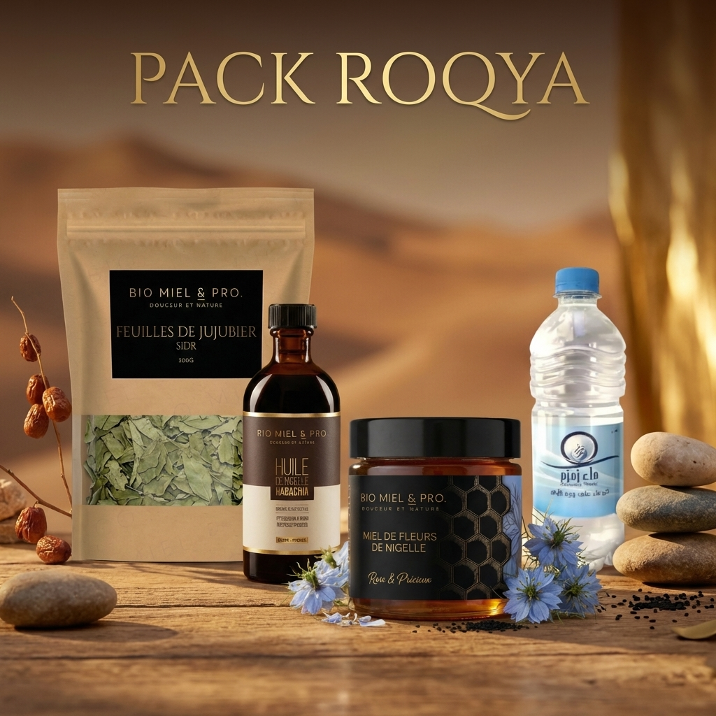 Pack Roqya coffret complet purification spirituelle islamique produits Sunna BioMiel & Pro