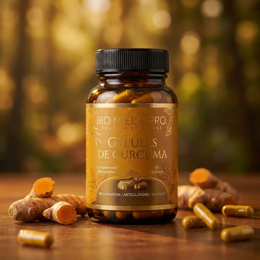 Flacon gélules curcuma 60 gélules pipérine anti-inflammatoire articulations