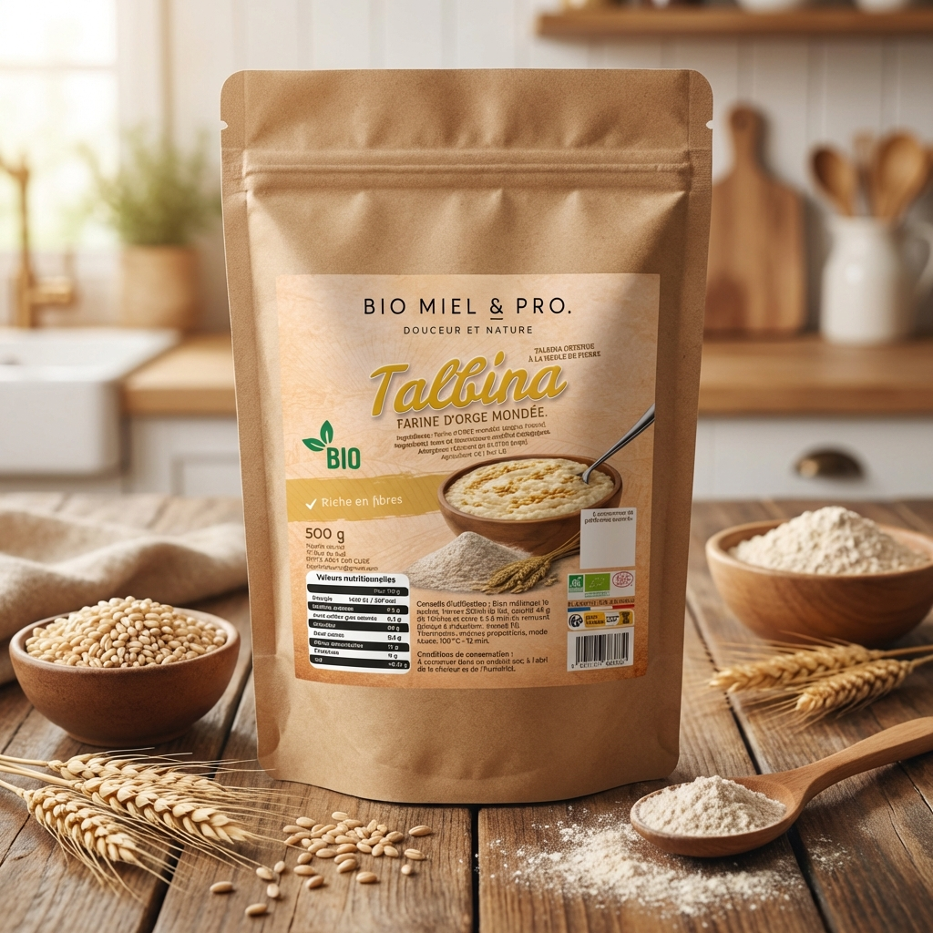Sachet talbina farine orge mondée BIO 500g